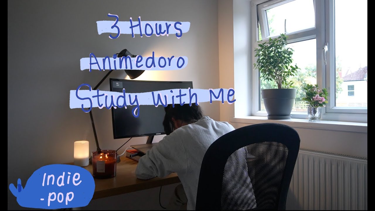 Study With Me [Indie Pop + Background Noise] 3 Hours Animedoro