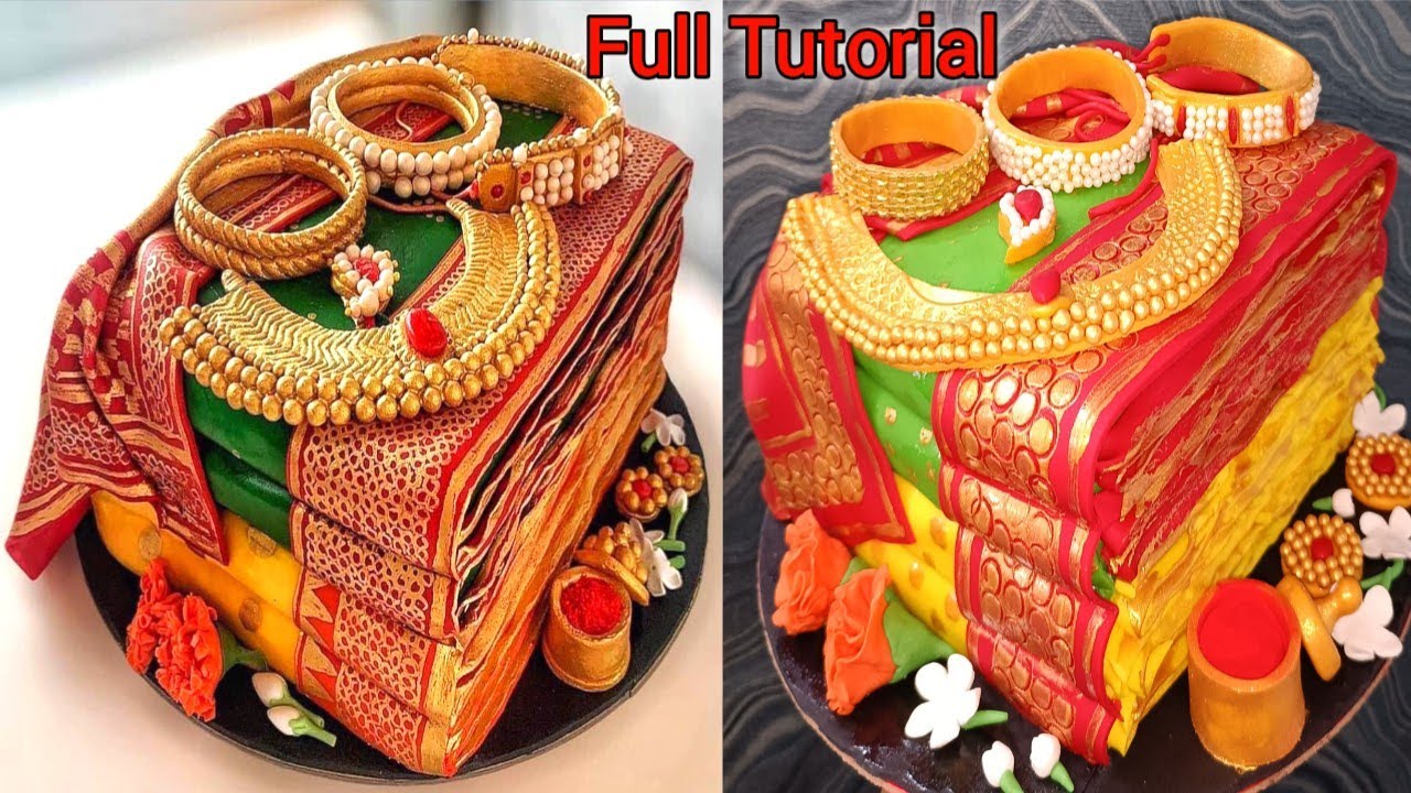 Worlds Most Beautiful Saree Cake | How To Make Saree Cake | Fondant Saree Theme Cake