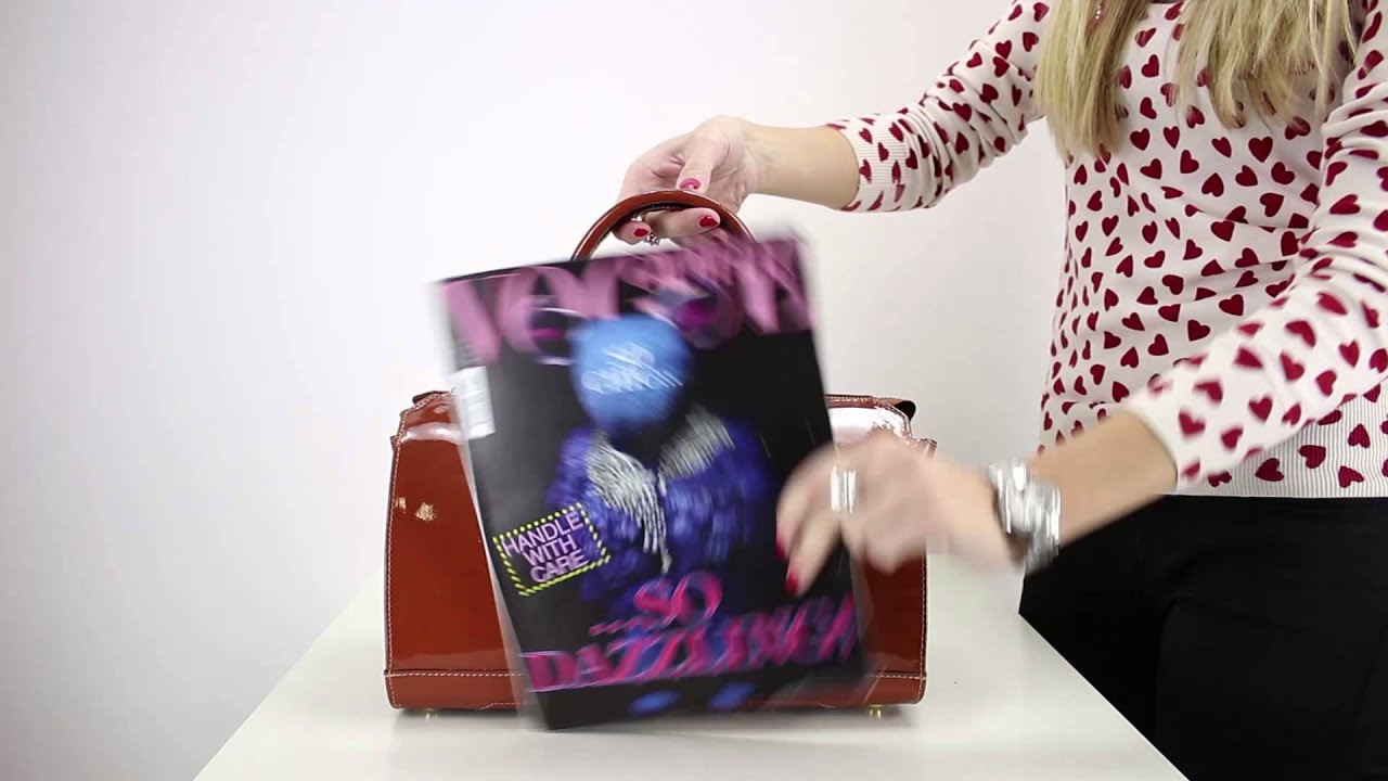 GbyG hněd&aacute; kabelka z lakovan&eacute; kůže