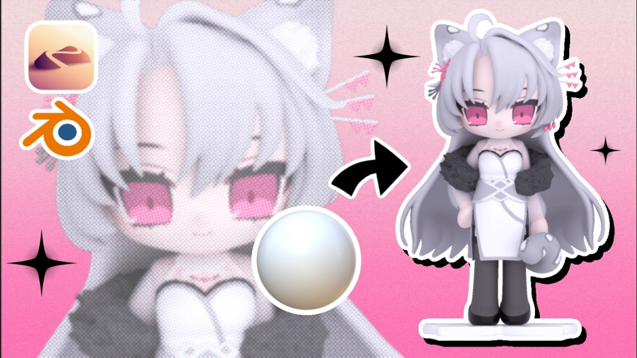 3D Tall Chibi Comms Process ✦ | Nomad Sculpt + Blender Timelapse