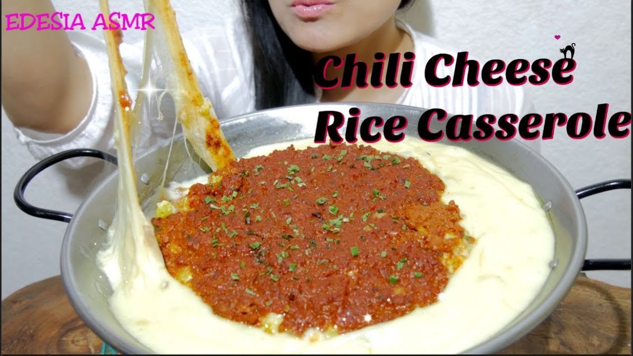 ASMR 咀嚼音🥘Chili Cheese Rice Casserole ミートドリア 칠리치즈 라이스캐서롤 Casserole de riz boeuf épicé fromage