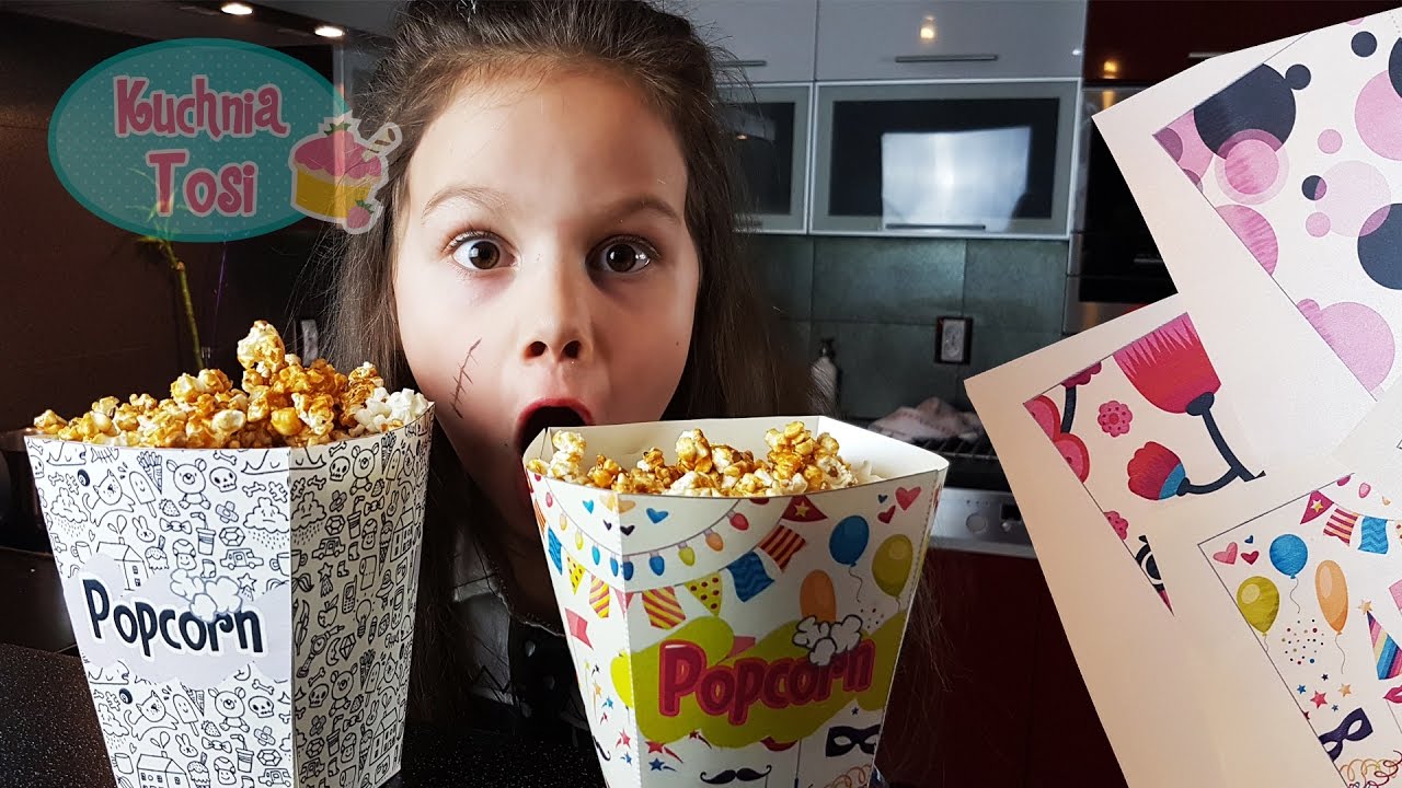 Popcorn karmelowy bez pieczenia i pudełko DIY :)