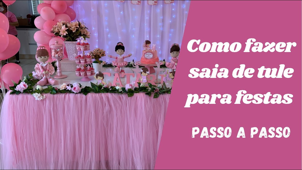 Como fazer uma saia de mesa de tule para festas - passo a passo