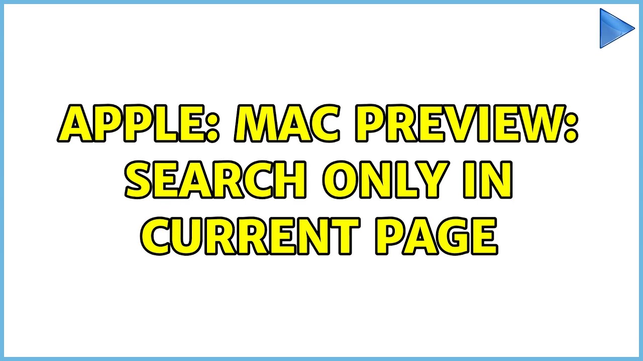 Apple: Mac Preview: Search only in current page