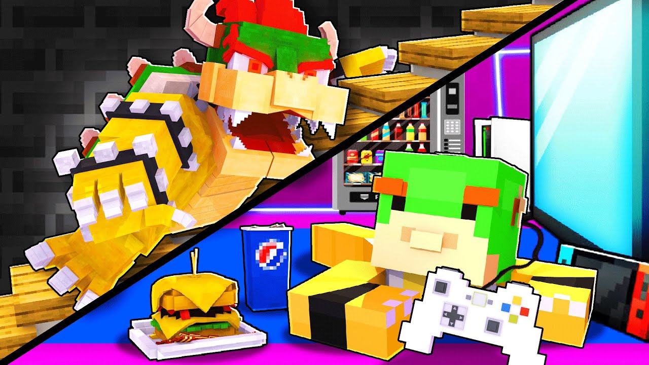 I Built a Secret Room To Survive My STRICT DAD Bowser In Minecraft! | Nintendo Fun House [8]