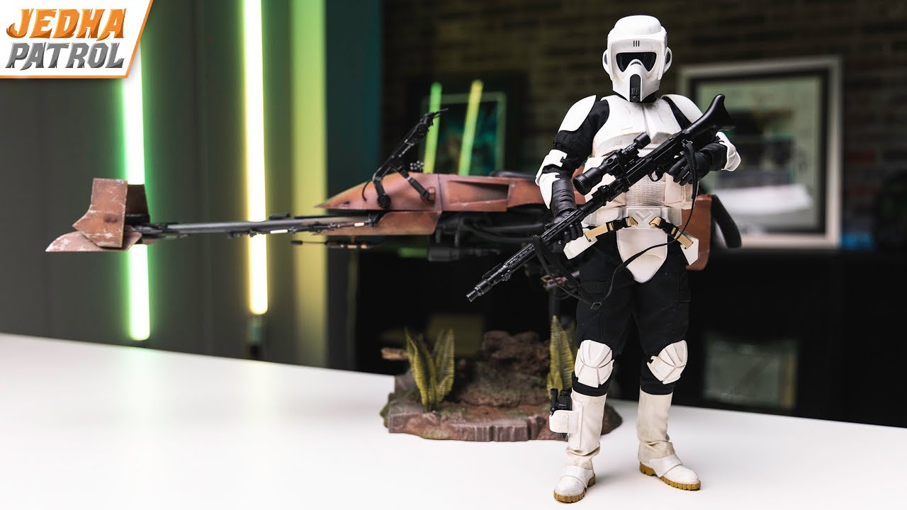 Hot Toys Scout Trooper and Speederbike Unboxing & Review | Star Wars Return of The Jedi