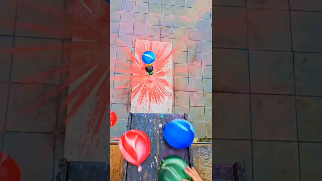 Paint Balloons Drop on Mattress &ndash; So Satisfying to Watch! 😍💥