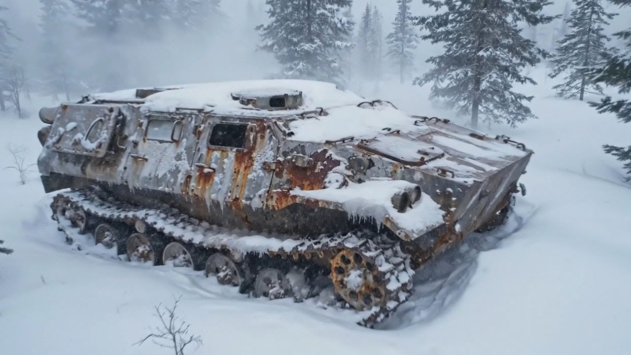 Abandoned Military APC Found Frozen in the Forest  40 Years of Rust Revealed