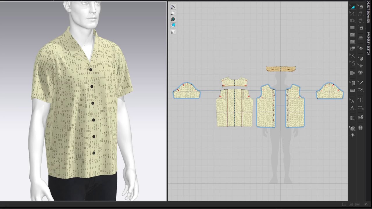 Drafting Hawaiian Shirt, Marvelous Designer, Clo