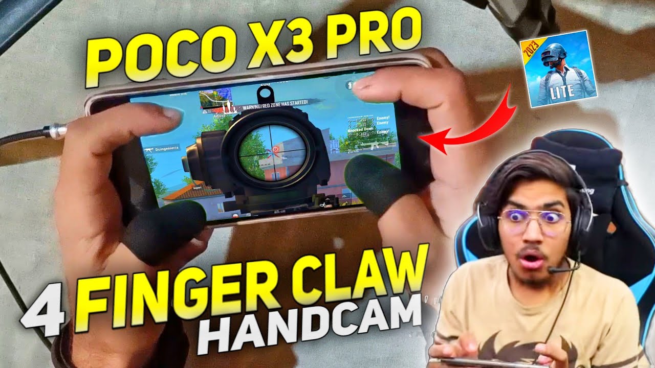 4 FINGER CLAW + GYROSCOPE HANDCAM GAMEPLAY | BGMILITE #pubglite