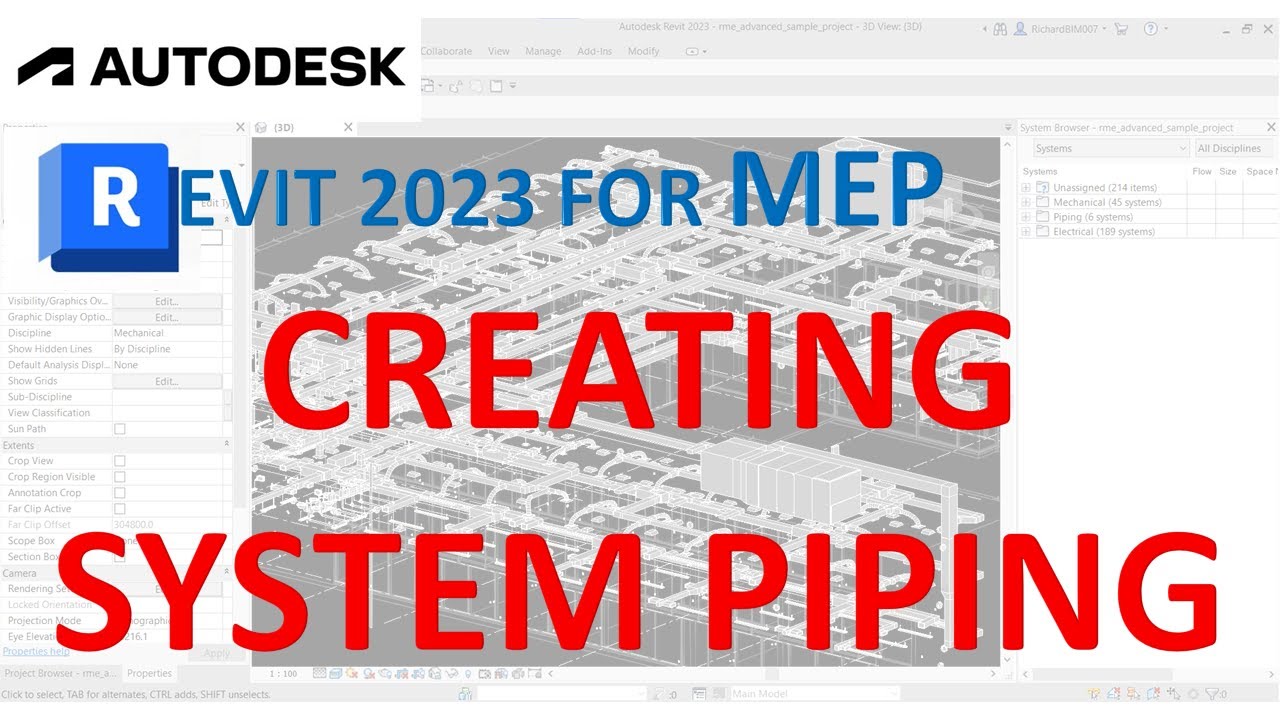 REVIT 2023 FOR MEP - SYSTEM PIPING