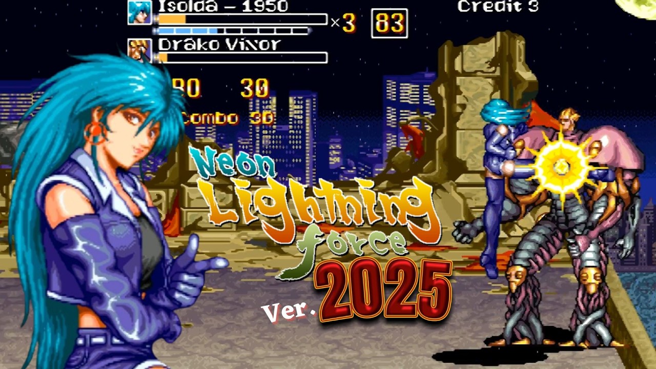 ✅[OpenBOR ]Neon Lightning Force ver. 2025 - games - fãdejogos - gamer