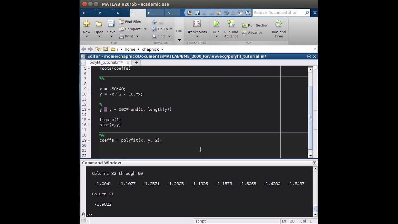 polyfit() Example in Matlab