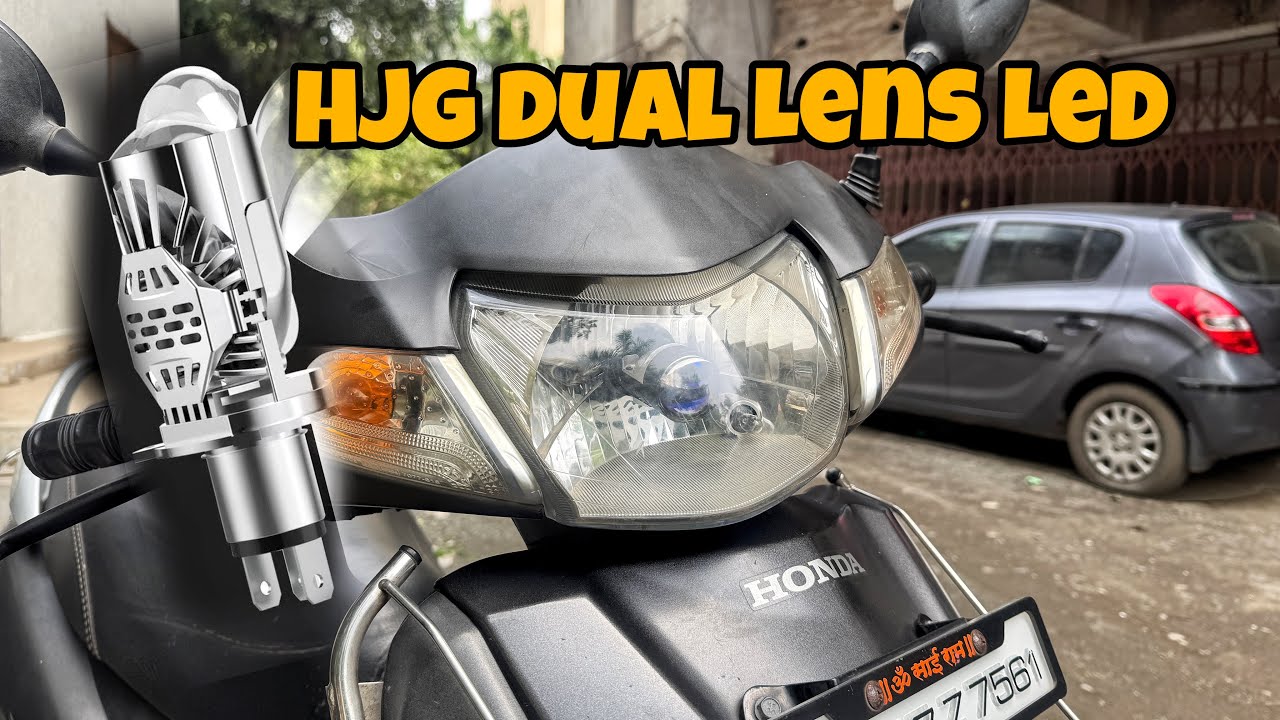 HJG Dual Lens Projector Headlight For All Motorcycles and Scooters | Honda Activa!!!