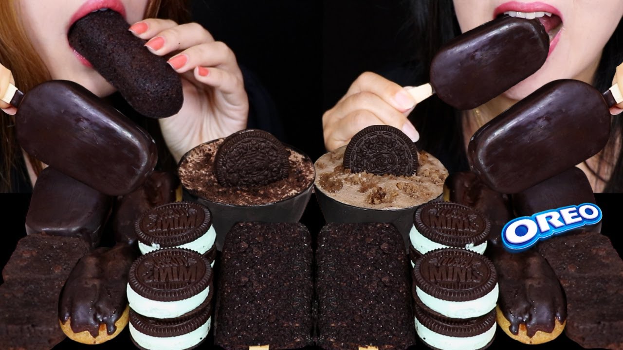 ASMR MINI MINT CHOCOLATE ICE CREAM SANDWICHES, OREO MOUSSE CAKES, CUSTARD ECLAIRS, CHOCO BROWNIES 먹방