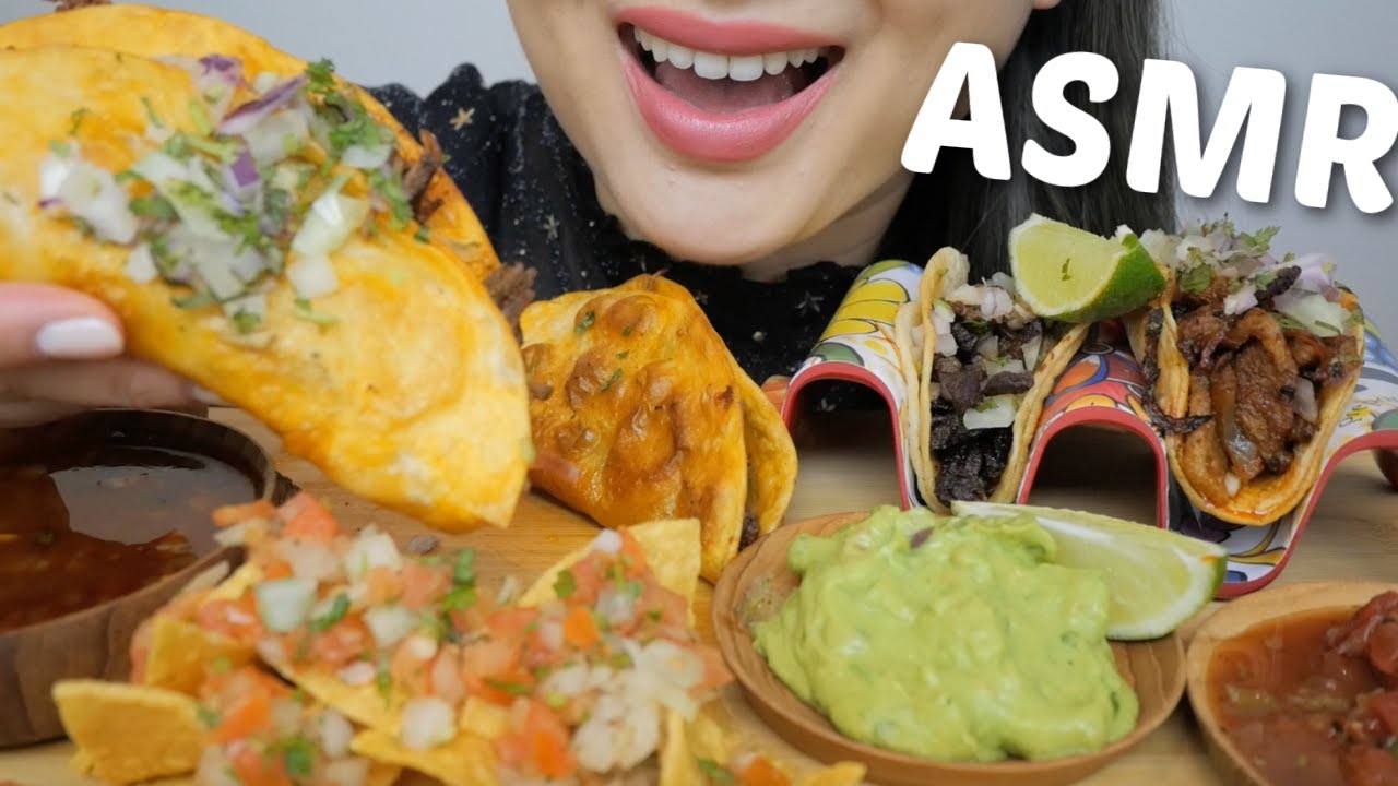 Authentic Mexican Food *Birria Tacos, Asada and Al pastor Tacos NO TALKING ASMR Eating Sounds | N.E