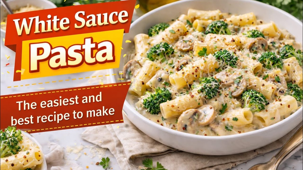 White sauce pasta tasty and healthy 