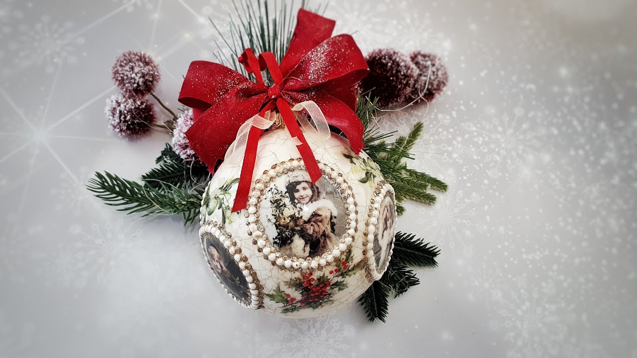 Christmas bauble with girls 🎄 #decoupage #itdcollection ...