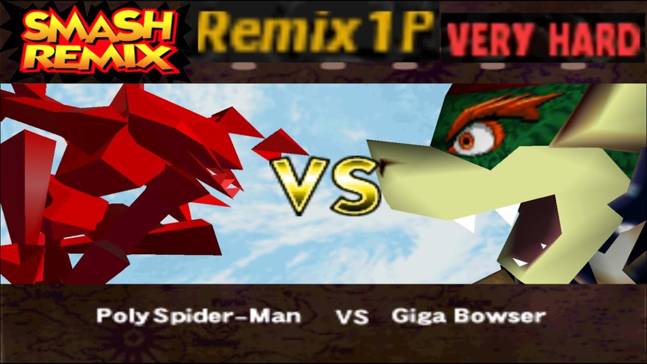 Smash Remix - Classic Mode Remix 1P Gameplay with Polygon Spider-Man (VERY HARD)