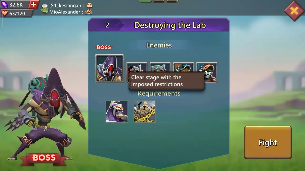 Tarkus' Past Stage 2 Lord Mobile F2P
