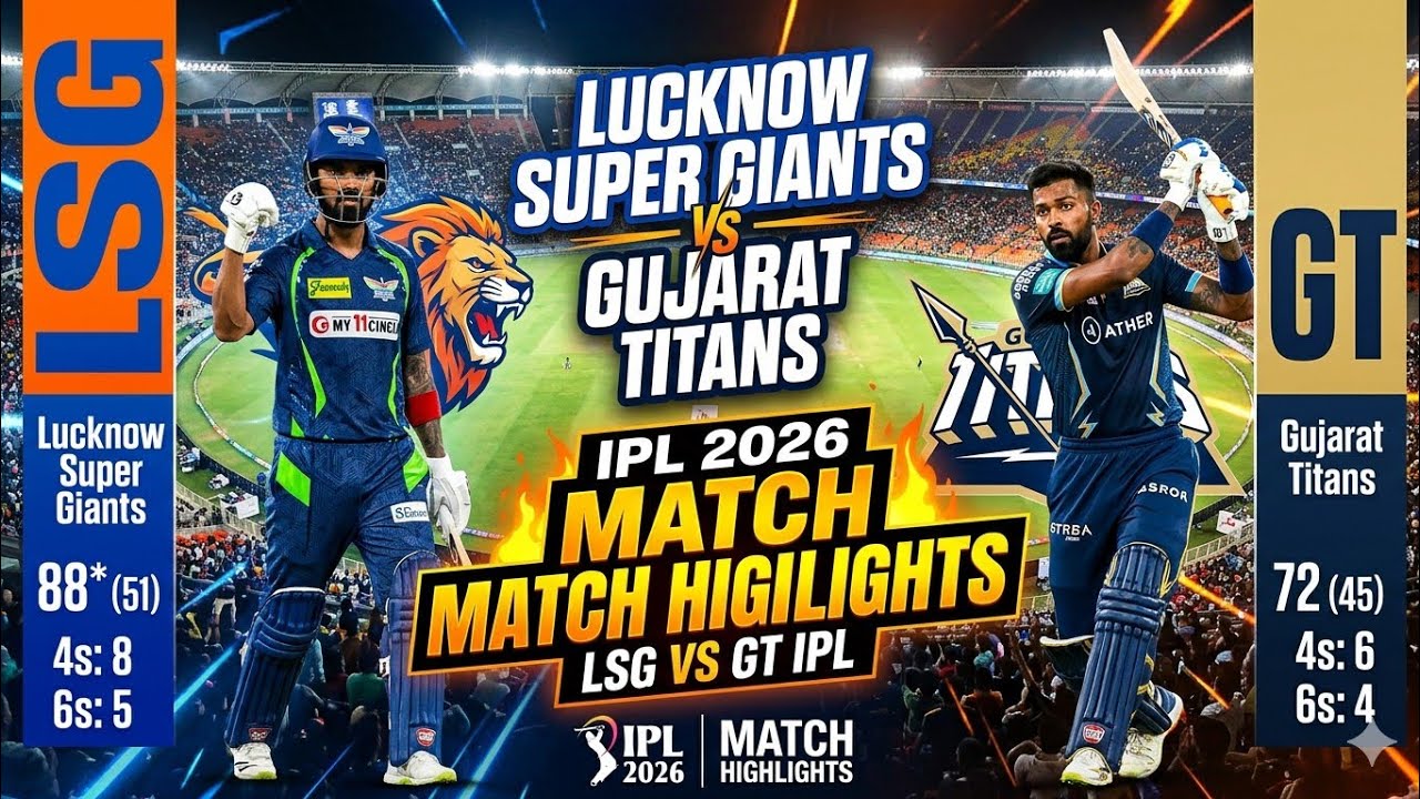 Lucknow Super Giants VS Gujarat Titans IPL 2026 MATCH HIGHLIGHTS | LSG VS GT IPL