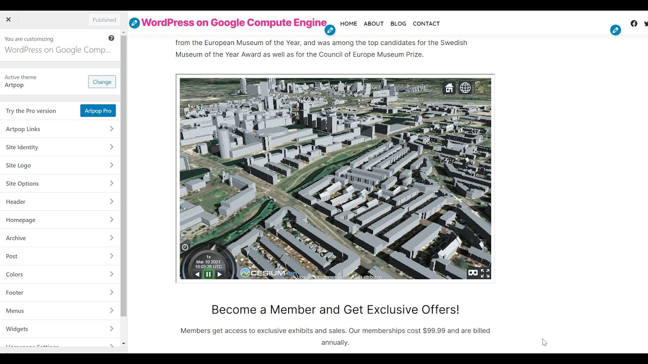 Embed the Cesium Application To WordPress in 1 minutes
