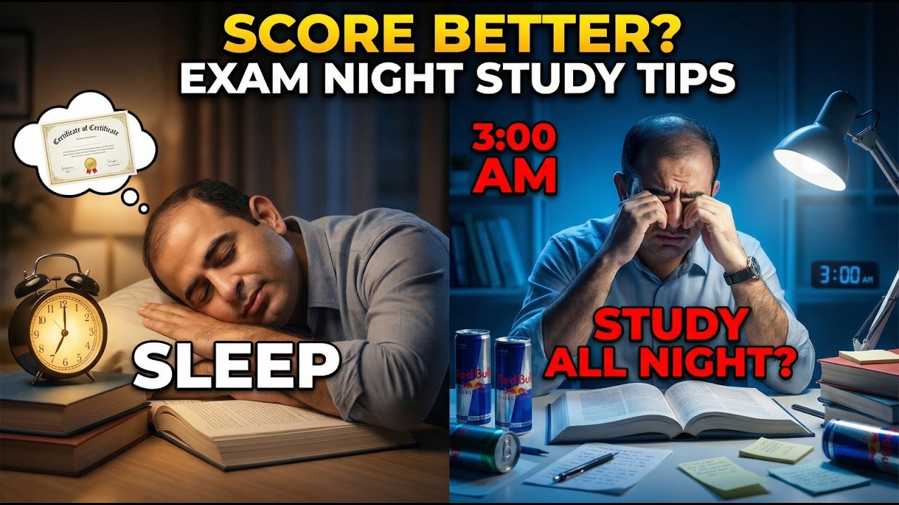Score Better?Exam Night Study Tips: Sleep or Study All Night? Urdu /Hindi | Sajjad Aziz