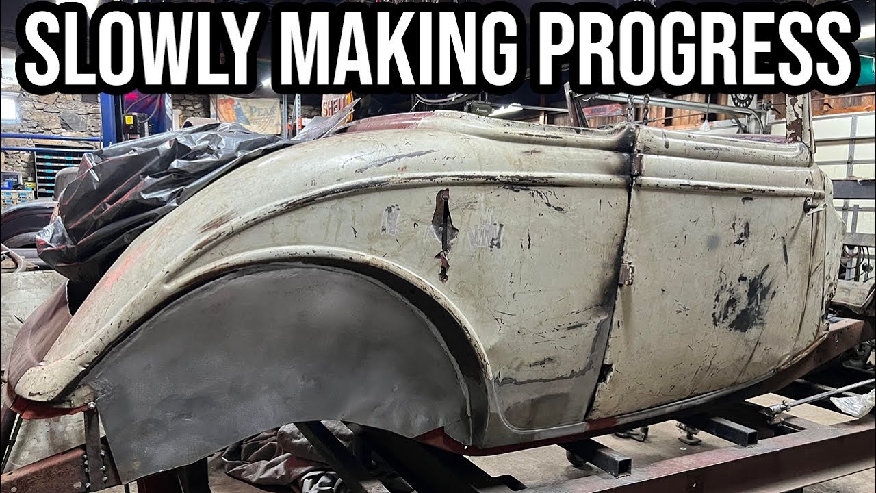 Fabricating B Pillar Feet & Finishing The Quarter Panel Repairs - 1934 Crapiolet