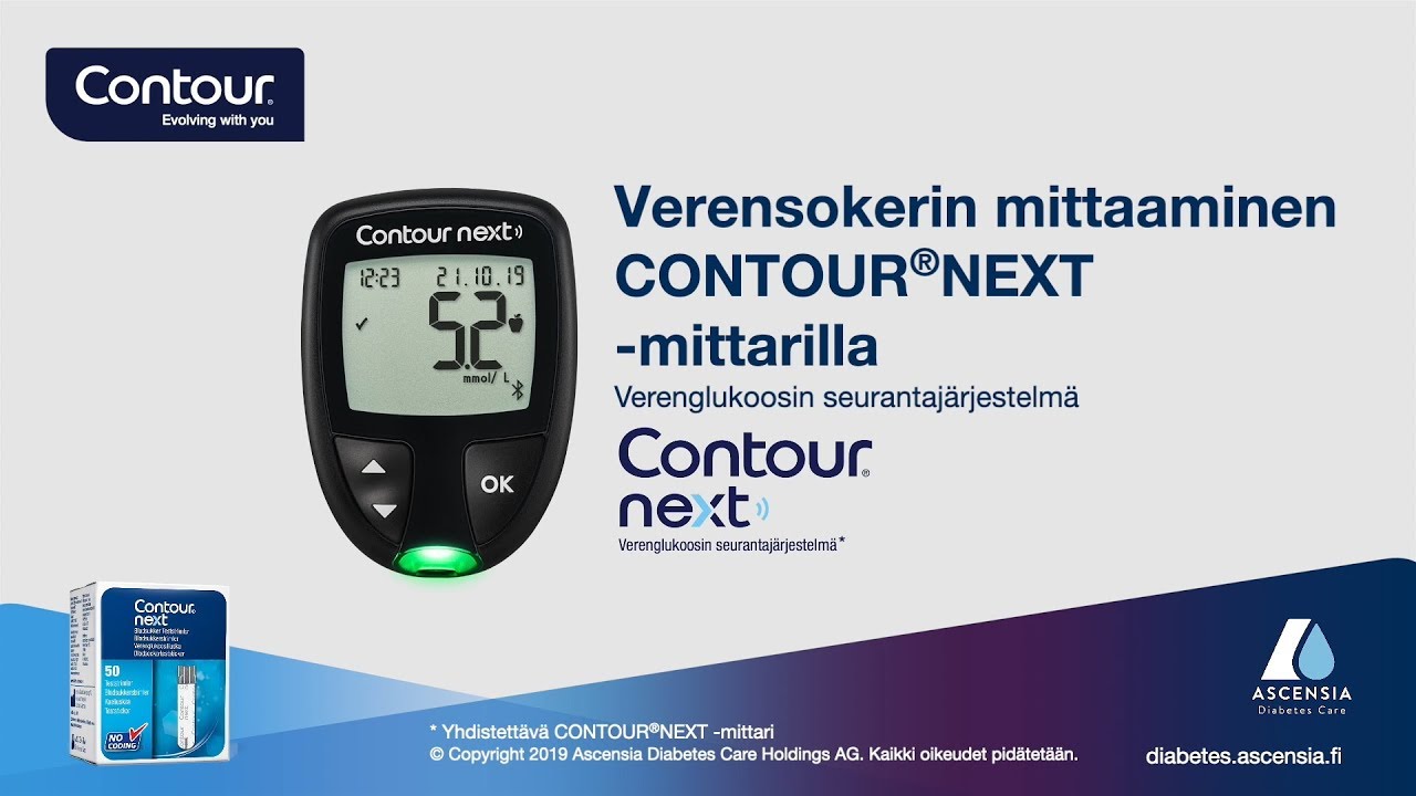 Verensokerin mittaaminen| CONTOUR NEXT | mmol/l | Suomi (fi_FI)