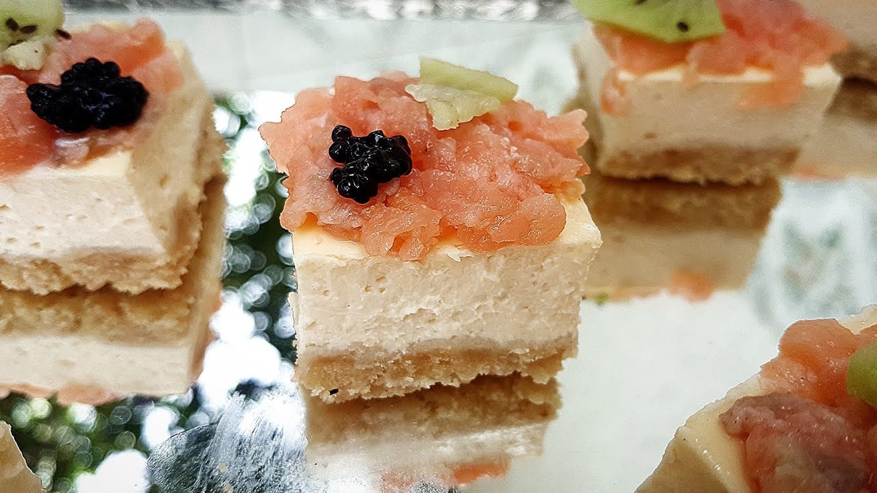 تشيز كيك مالح بالسلمون بدون قالب من أرقي انواع المملحات  cheesecake sale saumon