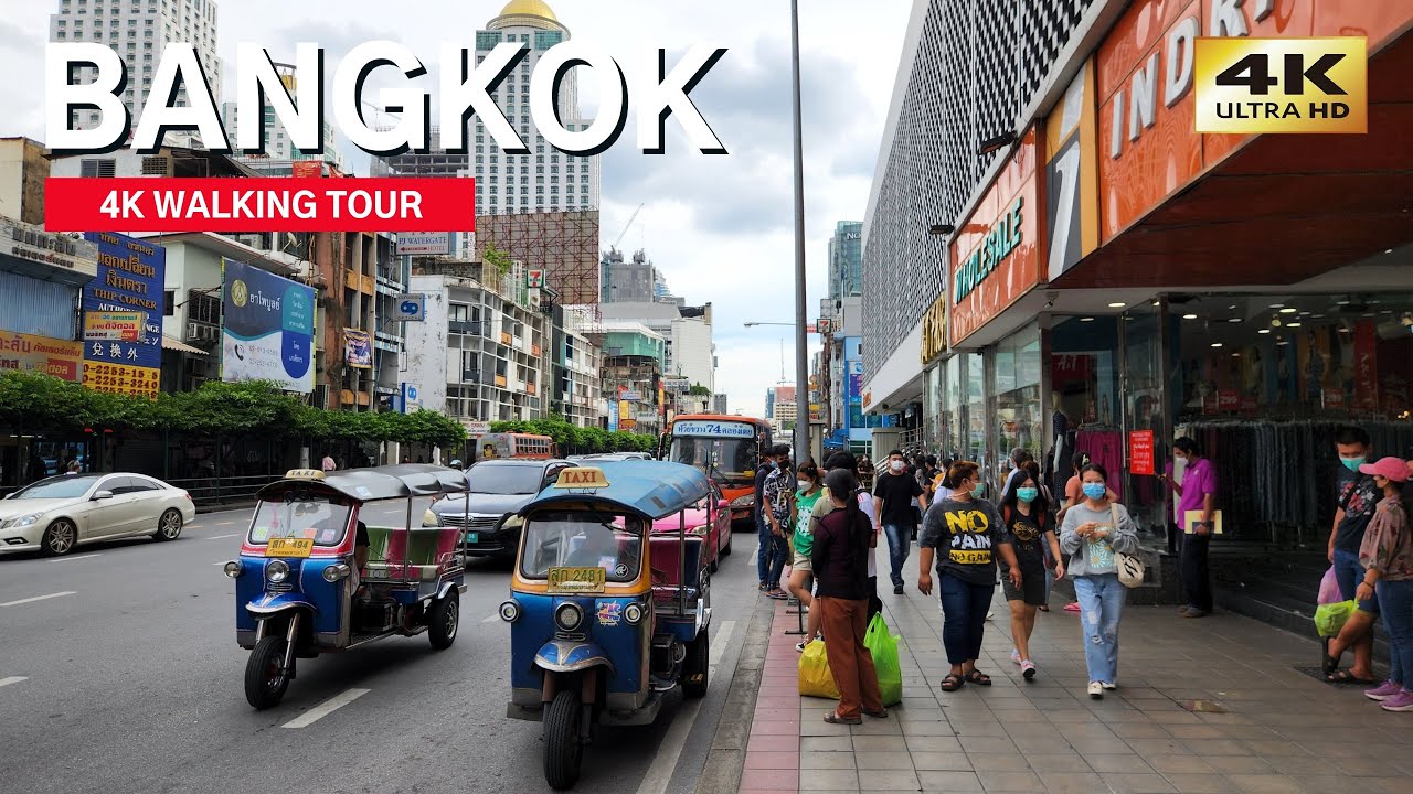 [4K] Walking Tour in Bangkok - Ratchadamri Rd (Central World) & Ratchaprarop Rd (Pratunam)