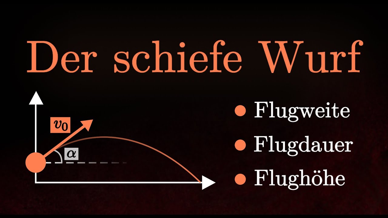 Der schiefe Wurf - Beispielaufgabe, Geschwindigkeit, Weite & Höhe berechnen! (Physik)
