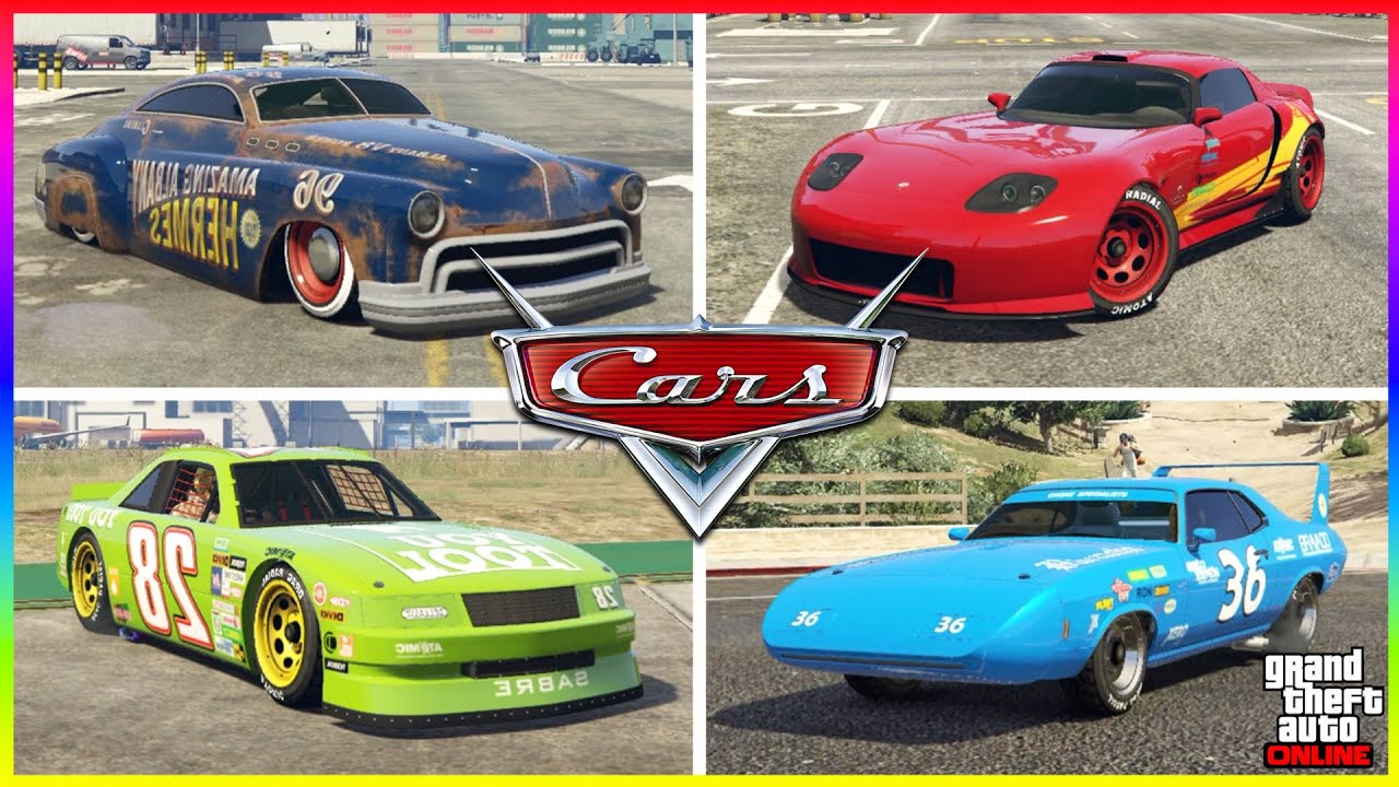 LOS 12 COCHES MÁS FAMOSOS de CARS en GTA 5