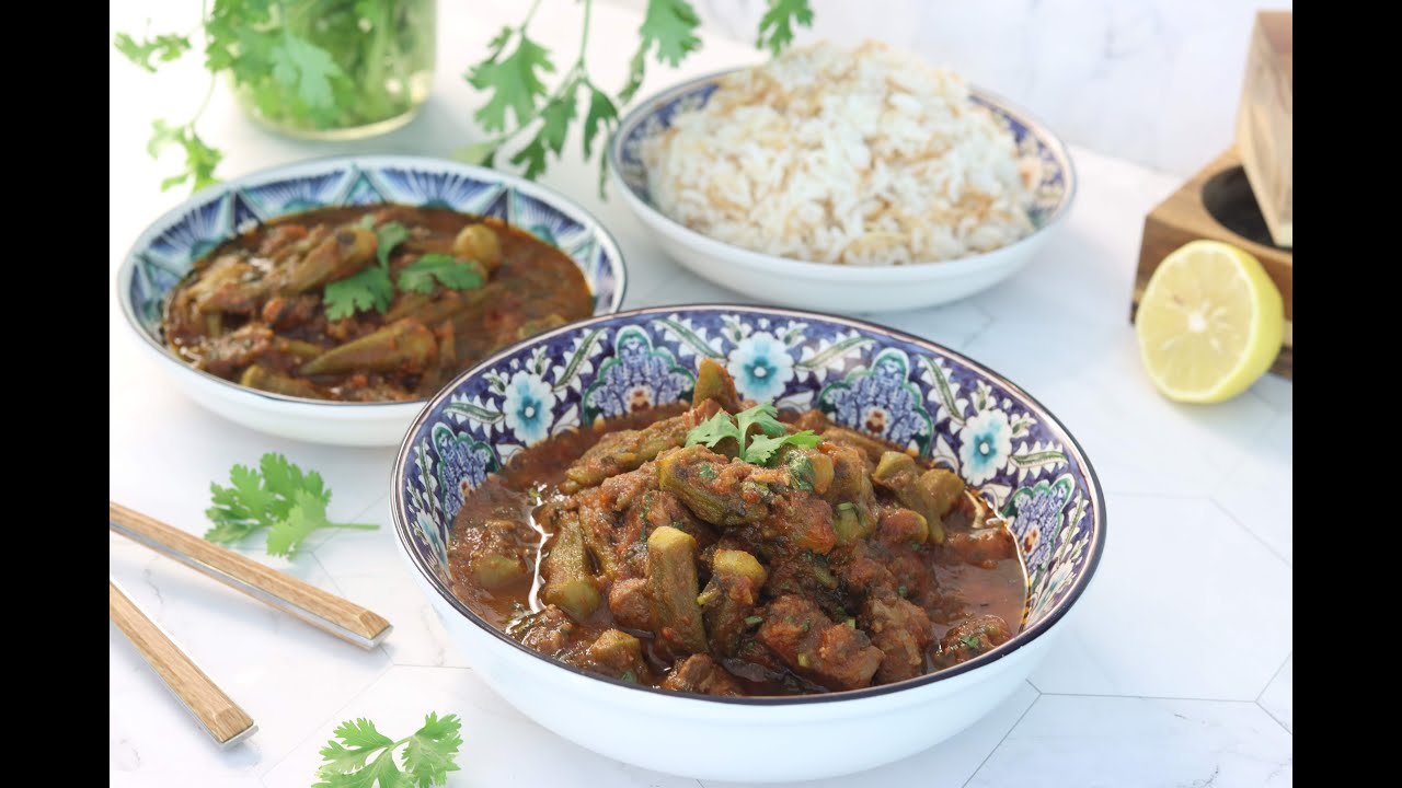 Okra stew recipe  وصقة البامية مع اللحمة  أو يخنة البامية