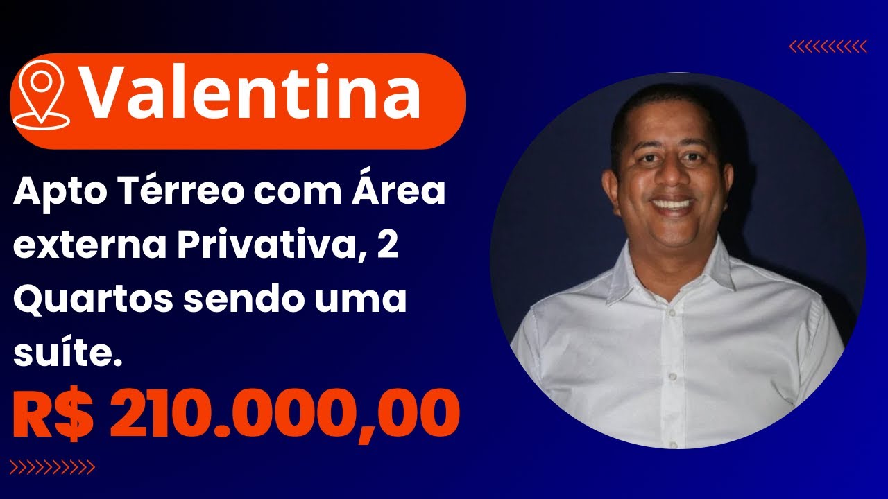 R$ 210 mil, apartamento térreo, com área externa privativa em João Pessoa-PB