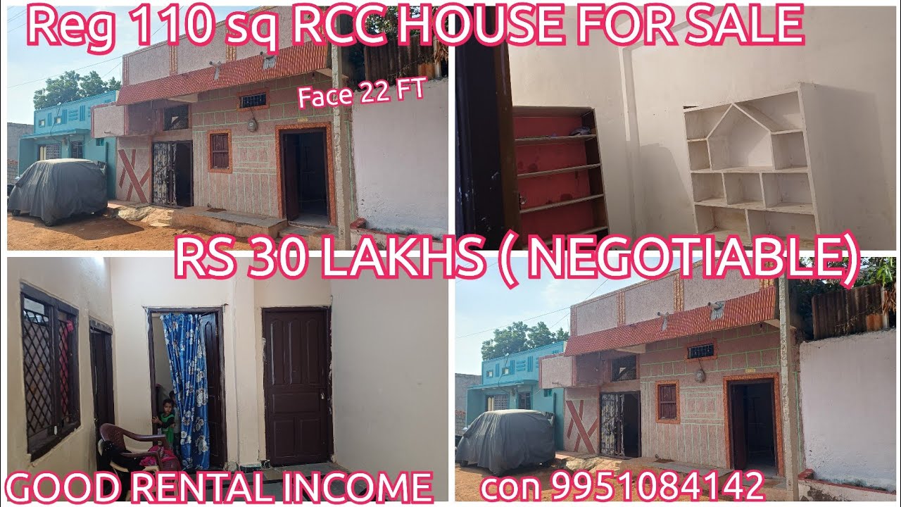 Reg 110 sq rcc 4 bhk house for sale  RS 30 lakhs with good rental income con 9951084142 at errakunta