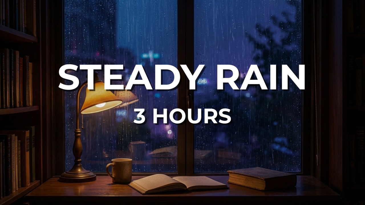 Steady Rain Sounds for Deep Focus (Black Screen) – 3 Hours for Study & Productivity