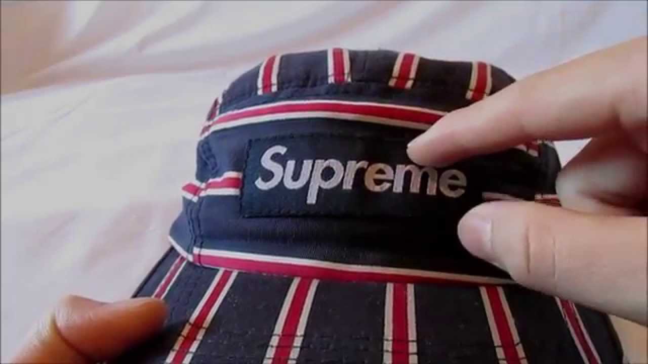 Supreme 2008 Navy Striped Camp Cap