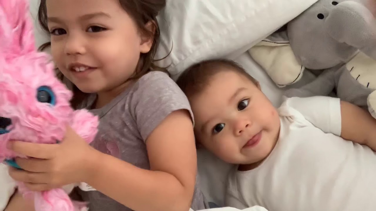 Brother and sister morning play date