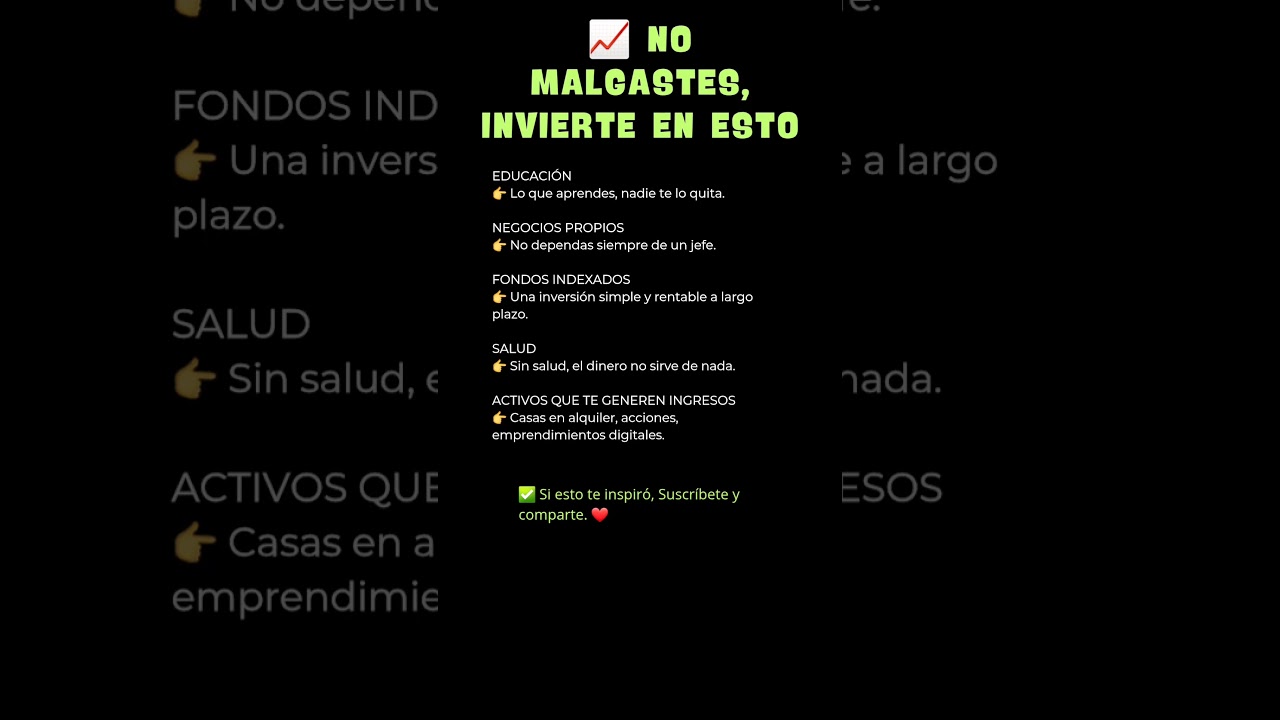 📈 INVERSIONES inteligentes que CAMBIAR&Aacute;N tu FUTURO #DineroInteligente #FinanzasPersonales #Riqueza