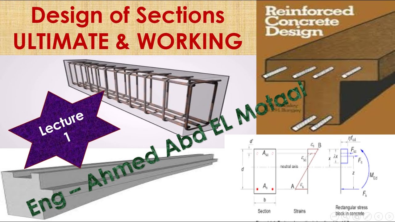 Lec 1: Design of sections manually ultumate and working مقدمة تصميم القطاعات