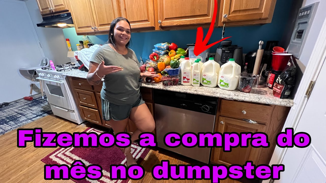 Dumpster de supermercado nos estados unidos achamos muitas coisa boas no lixo