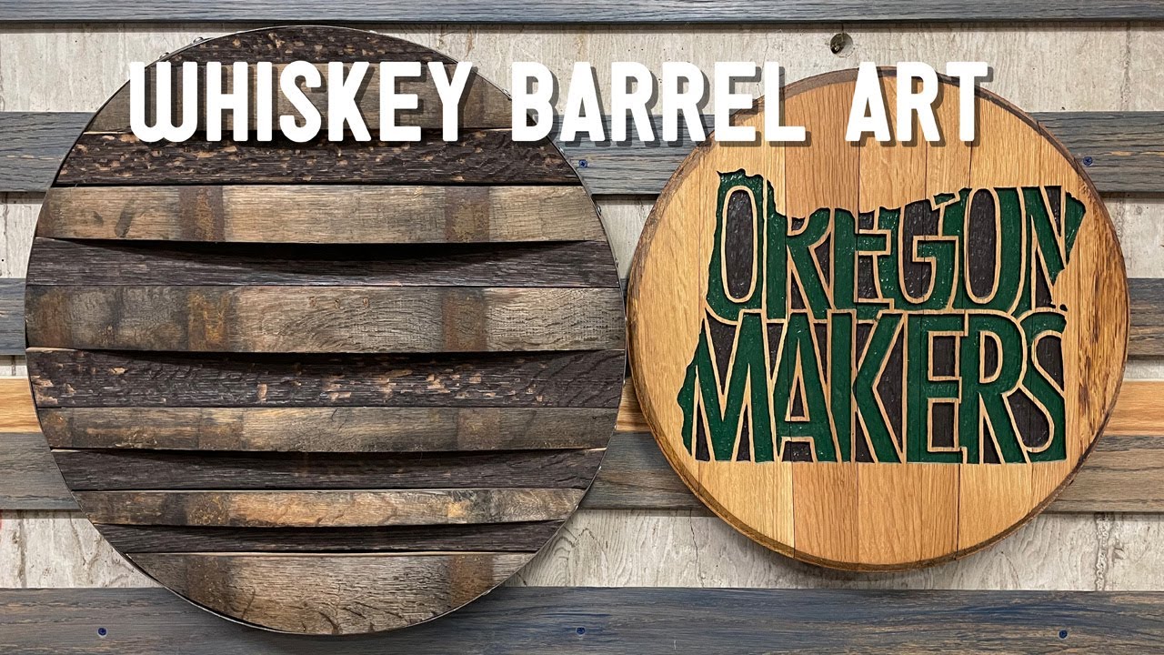 Whiskey Barrel Art | Home Bar/ Man Cave/ She Shed Decor