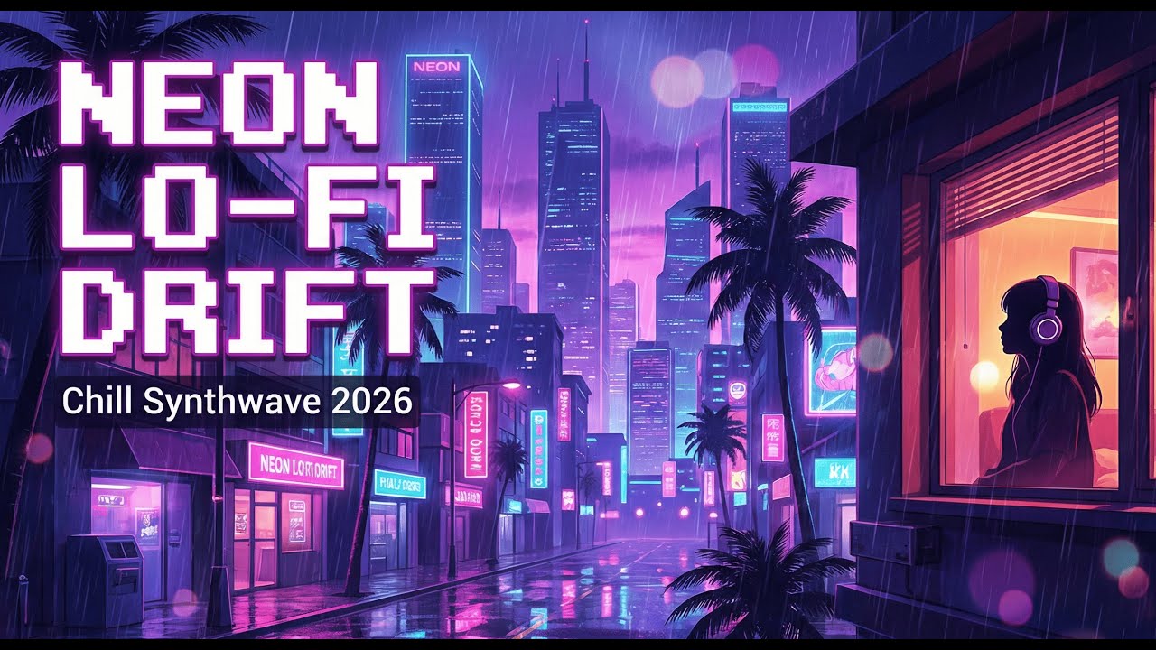 Neon Lo-Fi Drift – Chill Synthwave & Vaporwave Mix 2026  Relax / Study / Sleep