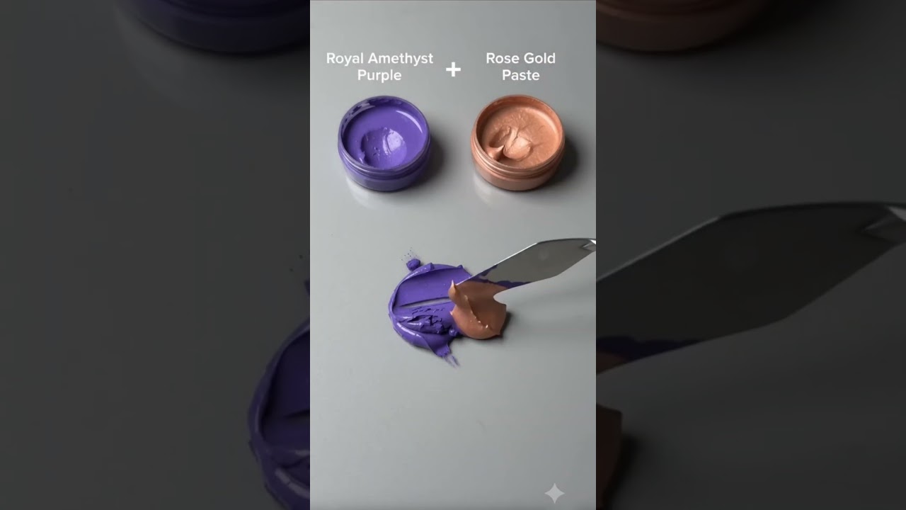 Royal Amethyst + Rose Gold = ?  Beautiful color Art 🎨#ASMR #colormixing #shorts