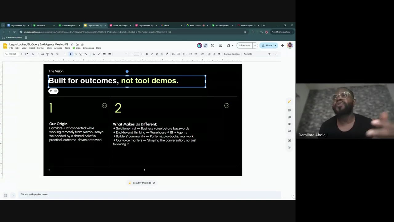 Inside the Google BI Stack & First Event of the Lagos Looker, BigQuery & AI Agents Meetup!