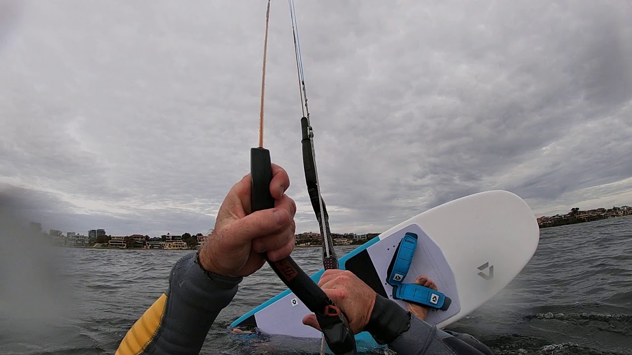 Light wind kite foil in about 6kn on F-One Halo 19m and Duotone Daytona
