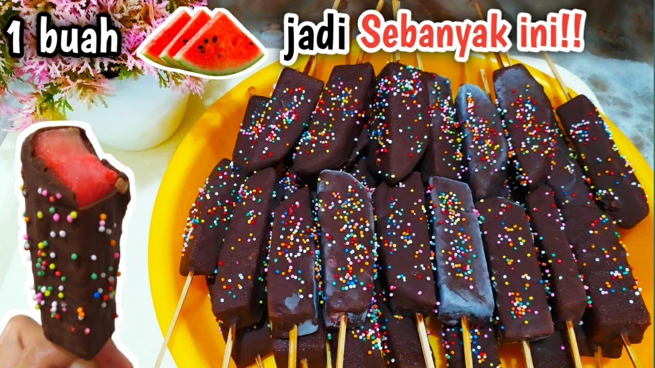 GIGITAN KRIUKNYA BIKIN RAME PEMBELI | RESEP ES SEMANGKA COKLAT | JUAL 1000-AN UNTUNG BERLIPAT-LIPAT