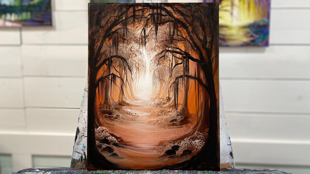 Acrylic Painting Tutorial 🎨 How To Paint Chocolate Forest