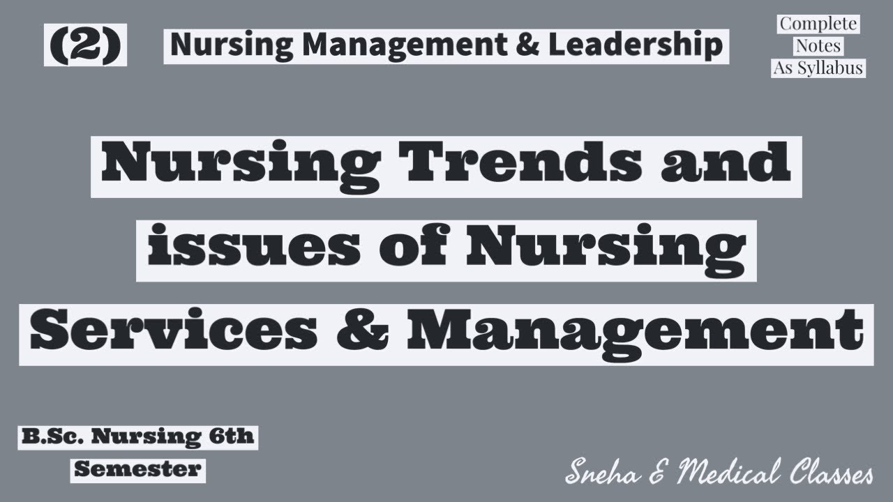 Recent Trends and issues of nursing Services and Management !! Hindi !!